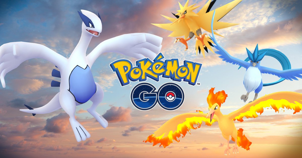 Legendary Pokémon Articuno, Zapdos, Moltres, and Lugia have been spotted in Raid Battles around the world until August 31!