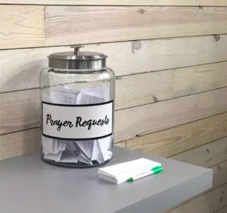 Make sure to drop a prayer in our prayer jar when you stop by the store this week!