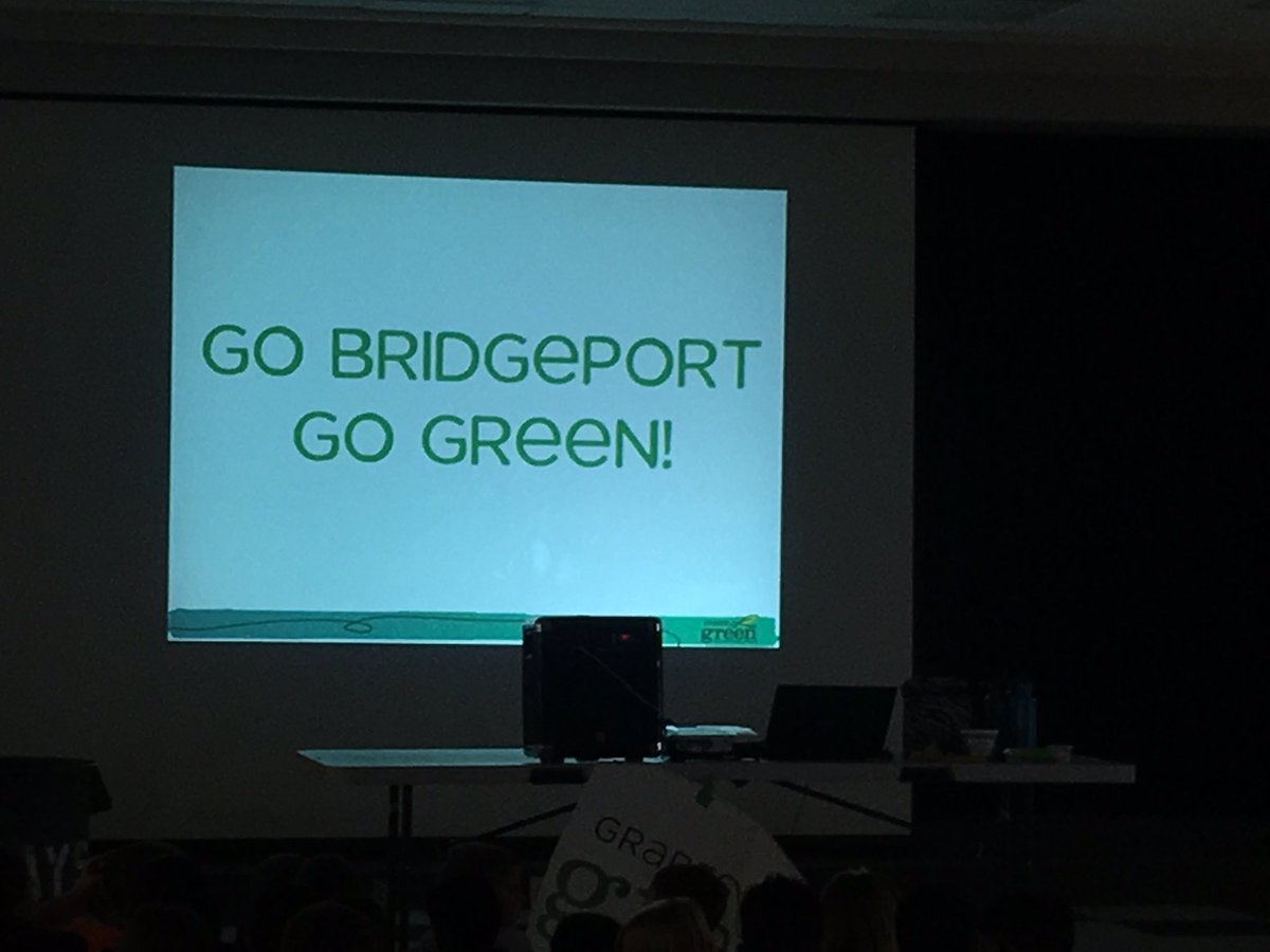 SUSDBridgeport's tweet photo. Kicking off Yr 2 of our Grades of Green Participation! Great reminders of how our students can make a difference! #gradesofgreen #tflc https://t.co/vIENky065l