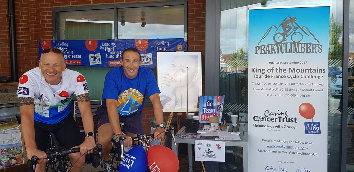 CaringCancerTr's tweet photo. Great fundraising effort for CCT and British Lung Foundation by Peaky Climbers and  Steve Norton at Waitrose Wantage. Thanks guys! https://t.co/cH7HDE3ahP