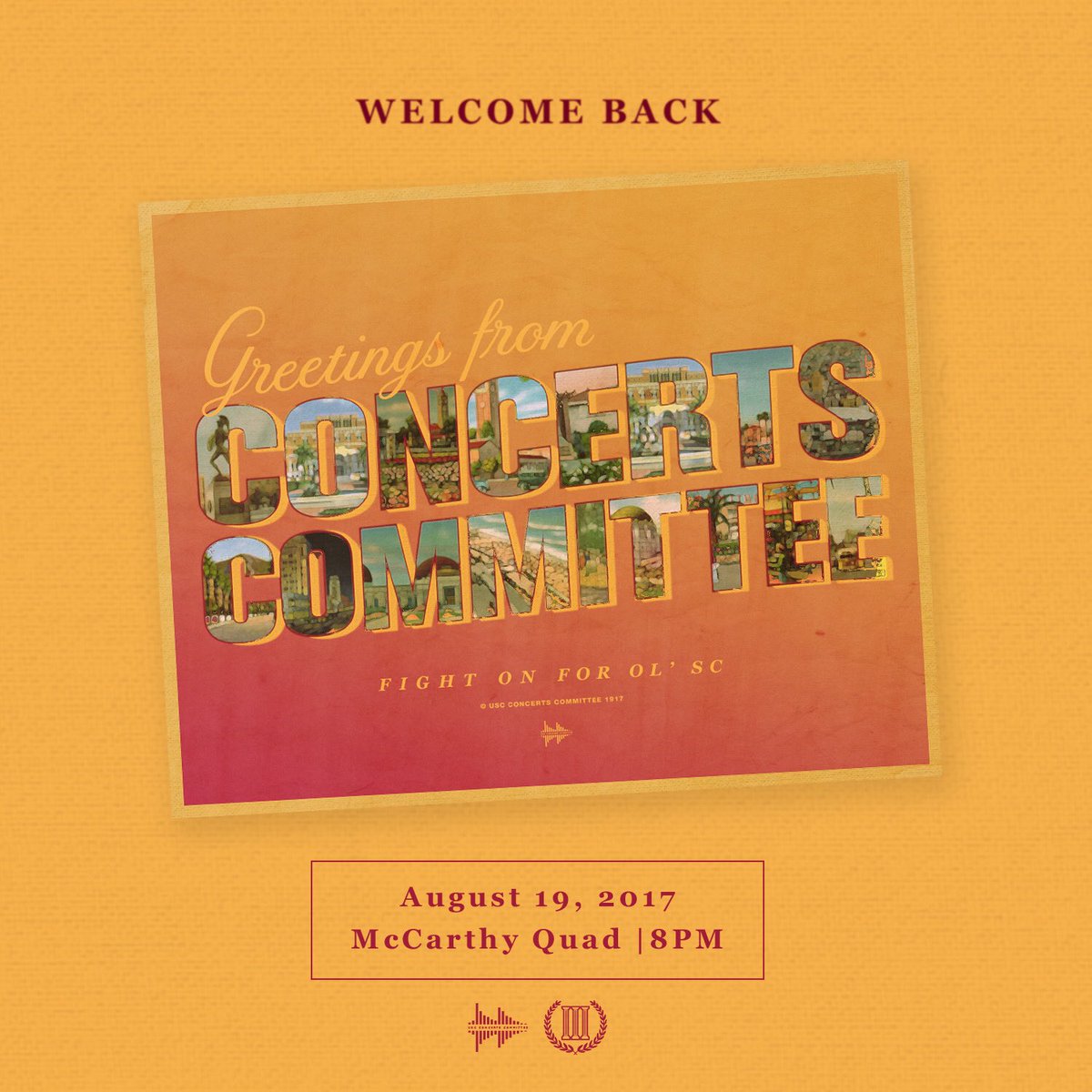 USCconcerts's tweet photo. Welcome Back 2017 😌 https://t.co/LO7jXfmEML