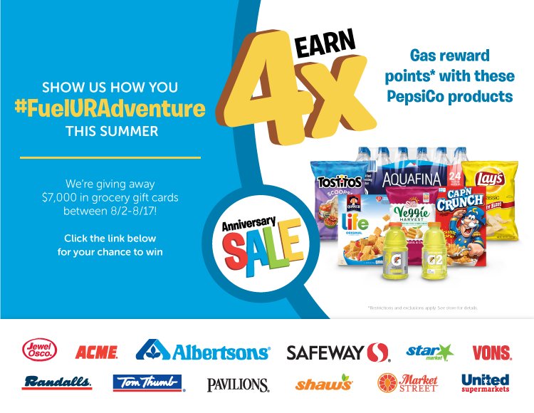 Win <a href="/Albertsons/">Albertsons</a> &amp; <a href="/Safeway/">Safeway</a> $500 gift card when you show how you #FuelURAdventure w/ select PepsiCo items goo.gl/zVDsjc #sweeps #ad