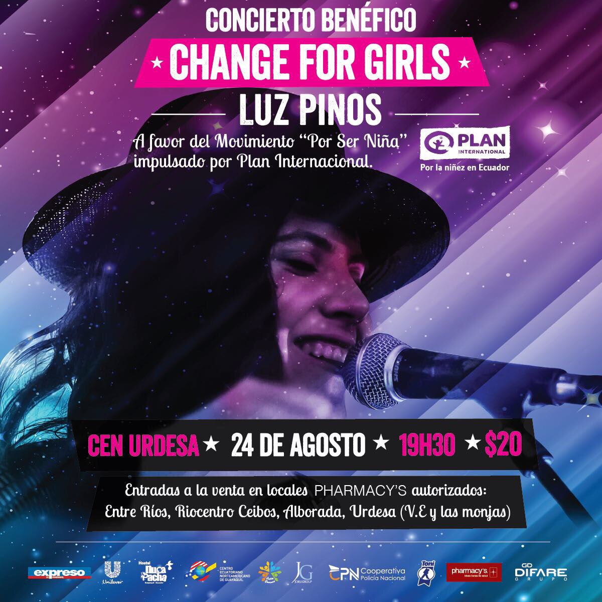 Angelitah88's tweet photo. Concierto benéfico ✨ #Changeforgirls ✨ @luzpinosmusic organizado por @PlanIntEcuador súmate a la causa 💖 entradas en @pharmacys autorizados https://t.co/5xDwrSSJK5