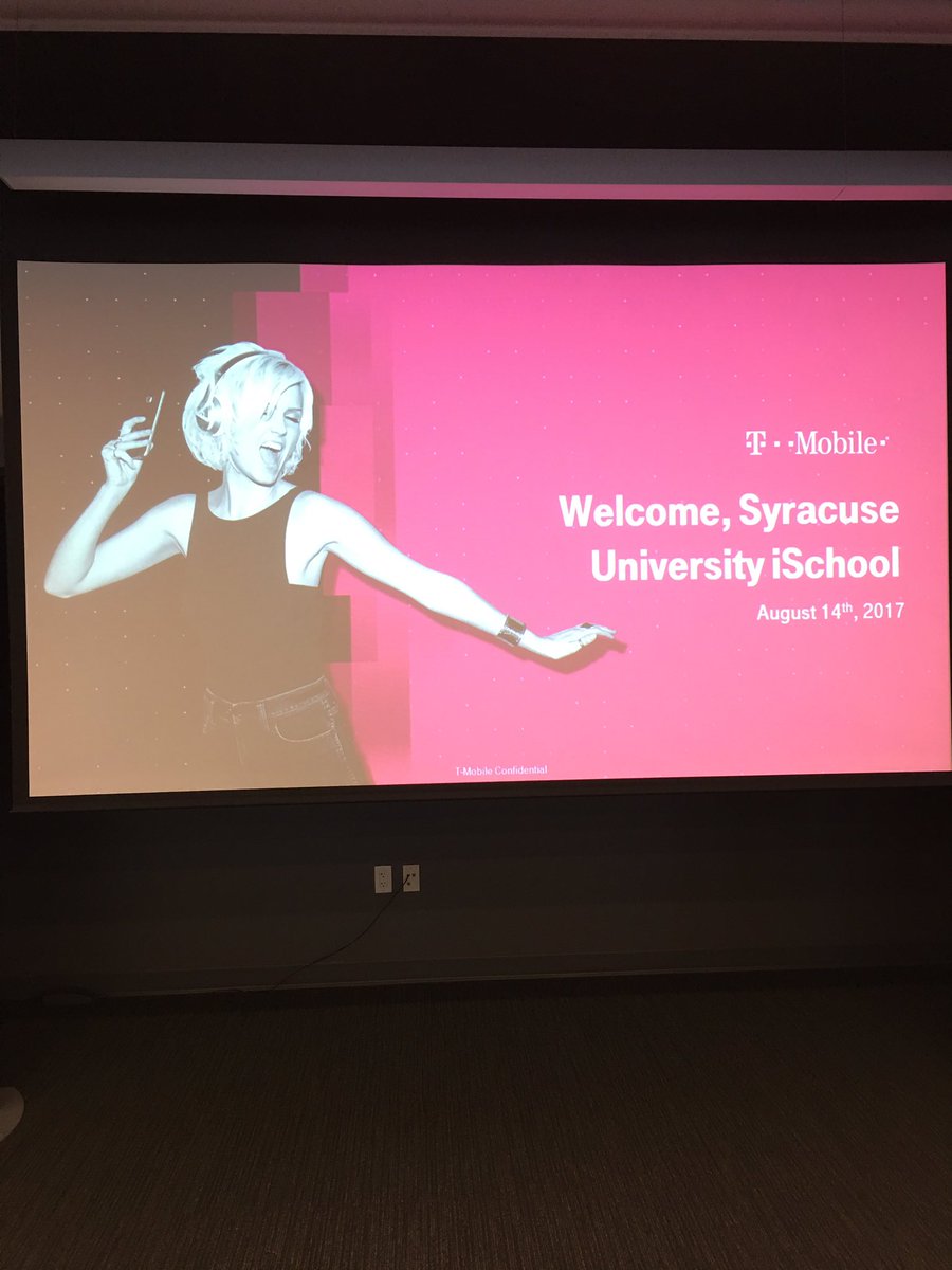 JohnLiddy's tweet photo. Feeling welcome at @TMobile on #peak2peak with an actual cheering welcome, lunch, swag, DJ and recognition on the big screen. #BeMagenta https://t.co/4OmBXWw5Ry