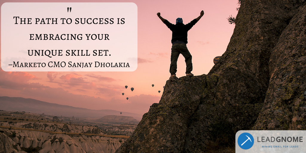 LeadGnome (@leadgnome) on Twitter photo "The path to #success is embracing your unique skill set" –Marketo CMO Sanjay Dholakia <a href="/sdholakia/">Sanjay Dholakia</a> #abm #marketing "The path to #success is embracing your unique skill set" –Marketo CMO Sanjay Dholakia <a href="/sdholakia/">Sanjay Dholakia</a> #abm #marketing