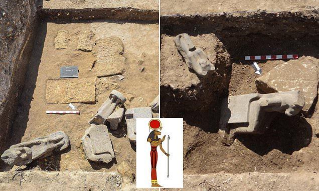 Saqaara's tweet photo. March 2017: 66 statues of the goddess Sekhmet found in Luxor!! https://t.co/KrwHohoMSL #goddessalive #origin #womanpower https://t.co/911ZoFGaUF