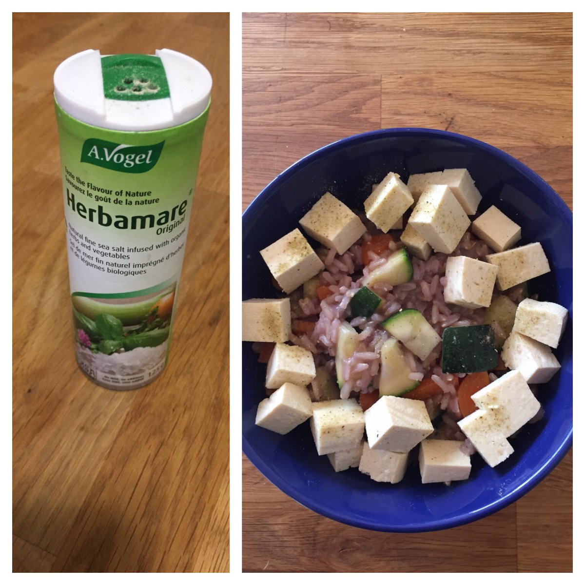 ErinKille's tweet photo. Brown Rice with Veggies and Tofu... this is how I #herbamare @SocialNature @AVogel_ca #trynatural #howdoyouherbamare #tryingtowin #contest https://t.co/LpH5k9GsJD