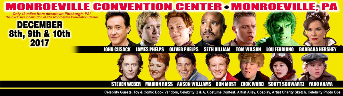 Steelcitycon's tweet photo. Steel City Comic Con Announces first wave of celebrity guests to attend its 
Dec 8-10, 2017 @Steelcitycon
https://t.co/LisAU0riuS https://t.co/t3jthOBKbV