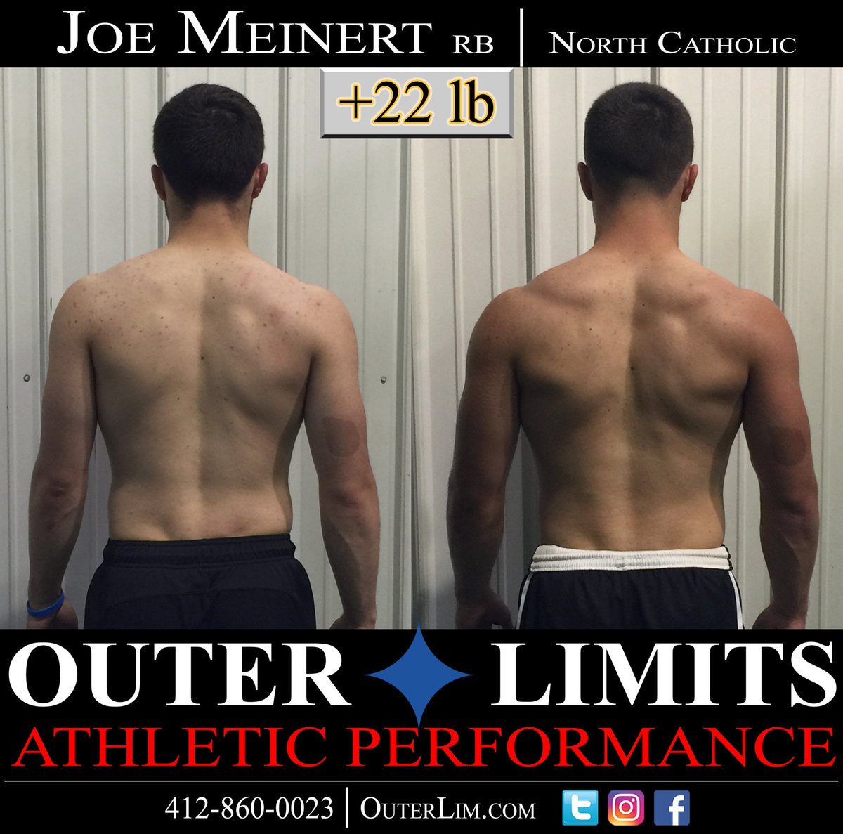 outerlim's tweet photo. North Catholic running back @Joe_Meinert31 gains 22 lbs, improves explosiveness during off-season! 💯 #readytobringit #gainz https://t.co/UqeHfycyFe