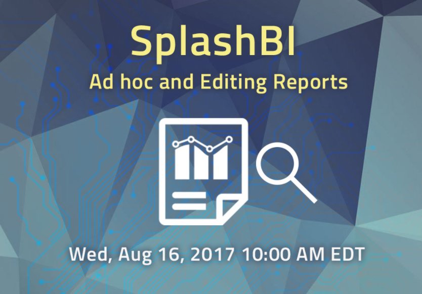 SplashBI's tweet photo. Do you ever find yourself needing a simple change to a report? Don't wait on IT, DIY! Live #Webinar #DIYBI
https://t.co/nPCNRbt8QU https://t.co/S9tDm7saqM