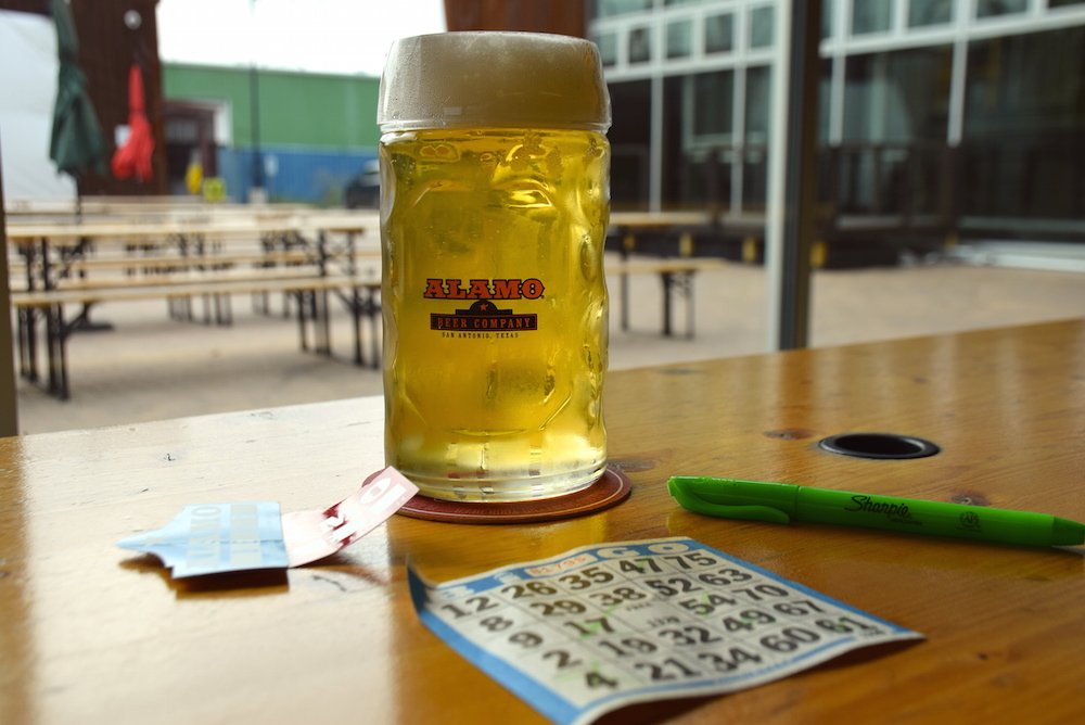 Beer. Bacon. Bingo! EVERY Thursday, 6:30-9pm at the beer hall! Come play bingo, win swag, eat bacon &amp; drink #AlamoBeer! #drinklocal #satx