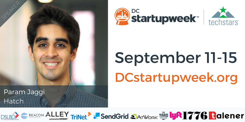 DCstartupweek's tweet photo. Meet our speaker from #HatchApps, @ParamJaggi!  https://t.co/fErkE2B7LM #DCSW17 #DCTech https://t.co/R4scv7oSUJ