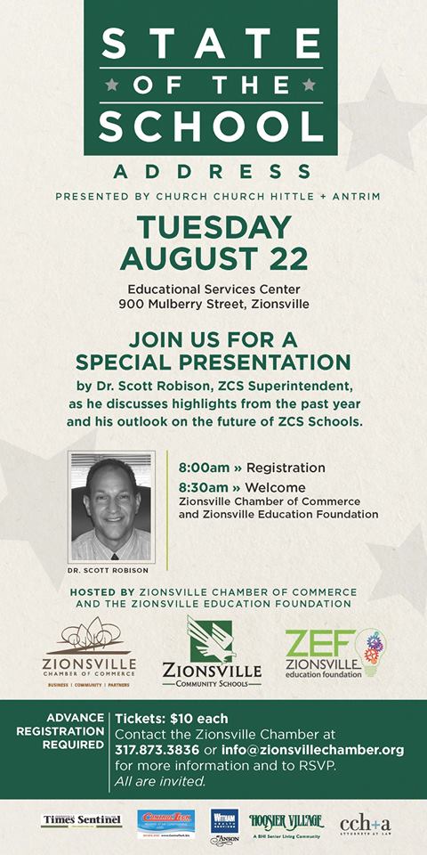 MyZvilleSchools's tweet photo. State of the Schools breakfast on 8/22. hosted by @ZvilleChamber and @ZEFin140. Register here: https://t.co/B6hZZ23j4s https://t.co/R6H7mdQVoV