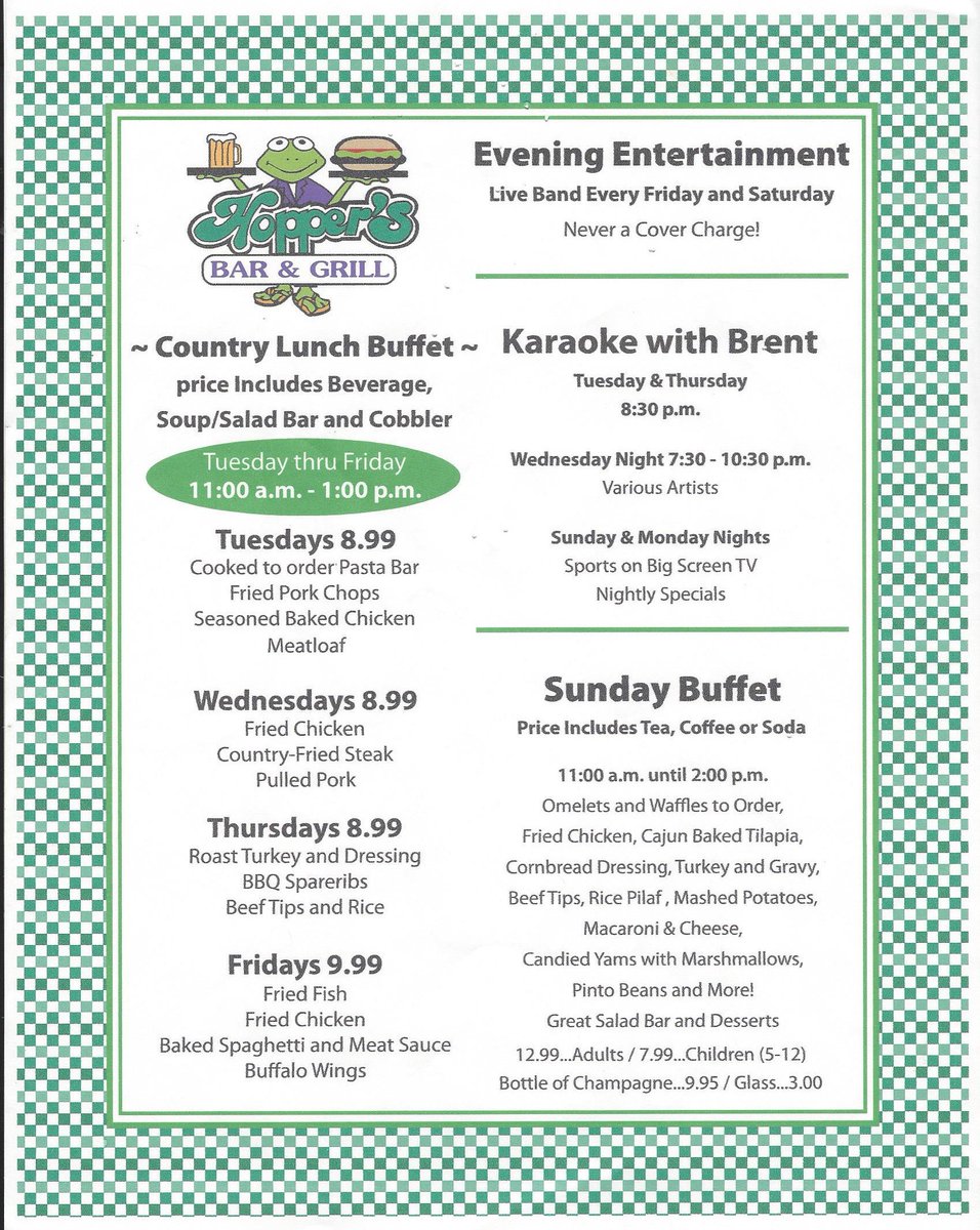 Try our Southern Buffet <a href="/HoppersBar/">Hopper's Bar & Grill</a> #Lunchtime #southerncharm #LunchBreak #southerncharm #lunch #IheartHSV