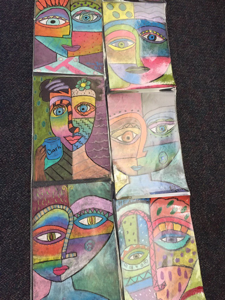 Staff mtg art project! Inspired by Sandra Silberzweig!