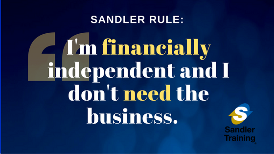 Sandler_SBY_CT's tweet photo. One of the most empowering #SandlerRules for #prospecting. Where else can you use this for #motivation? https://t.co/miFcOkiDqn