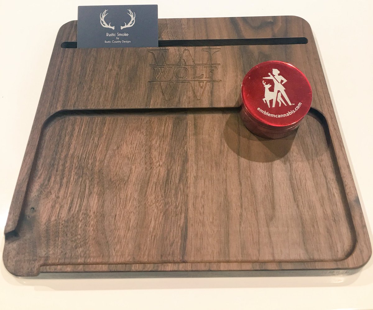 WolfOfWeedST's tweet photo. My friends at #IG RusticSmoke_yeg sent me this personalized #stash board which goes nicely with my $emmbf grinder... class up your stash 😉 https://t.co/cLq4v0TEmh