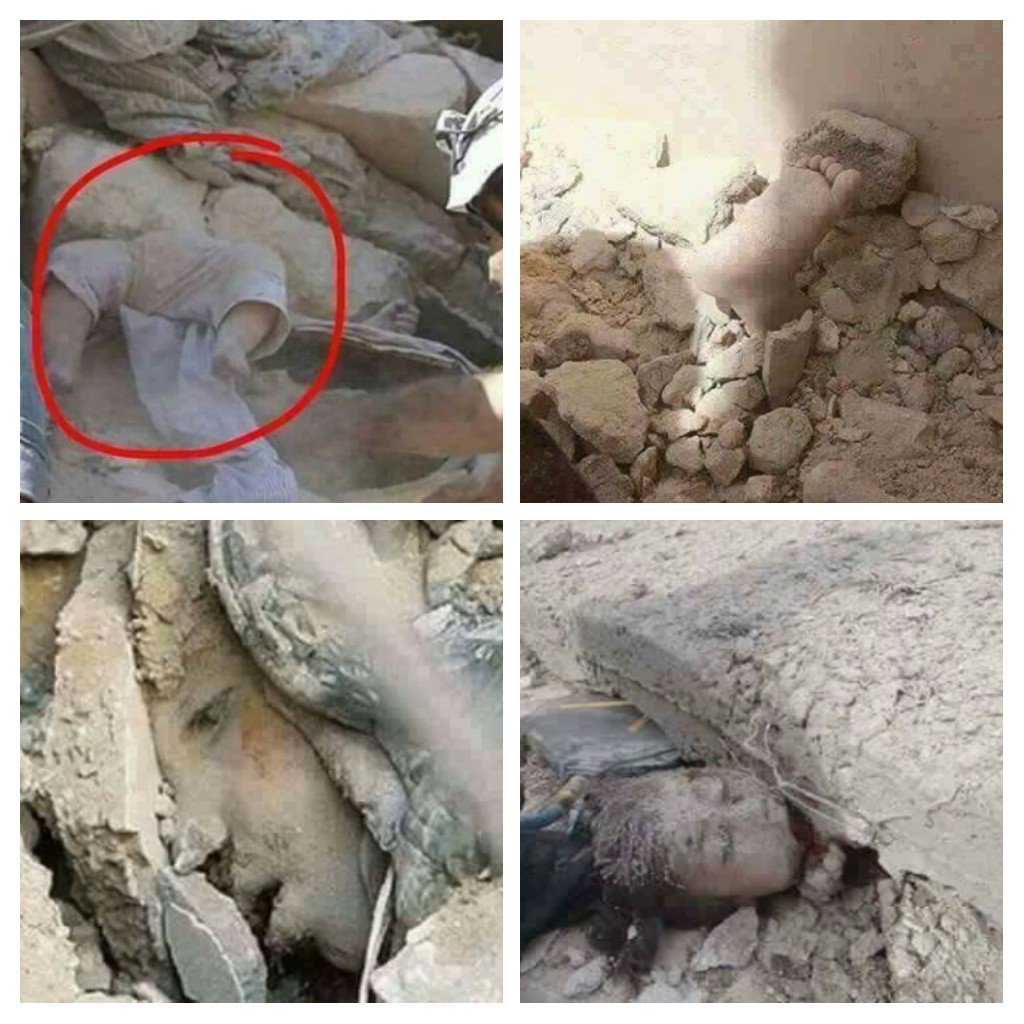 SUKOICRIOLLO's tweet photo. No, no son MUÑECAS, son NIÑOS TAPIADOS por los ESCOMBROS producidos por BOMBARDEOS "HUMANITARIOS" GRINGOS, ojalá las BOMBAS no nos TOQUEN. https://t.co/9ofPlMJpIu