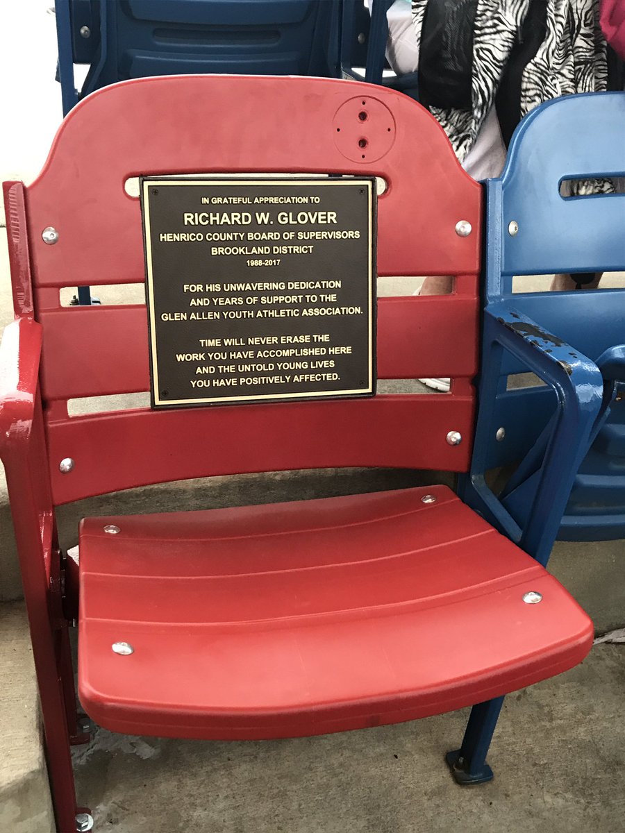 GlenAllenSports's tweet photo. Beautiful ceremony before tonight's game for Mr. Richard "Dick" Glover! https://t.co/1QUrpED612