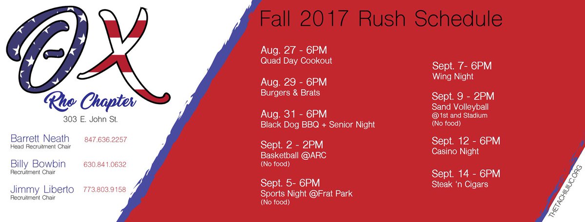 ThetaChi_UIUC's tweet photo. Fall rush is upon us! Stop by and meet the brothers to see what Theta Chi is all about! https://t.co/aLxXqKwOYq
