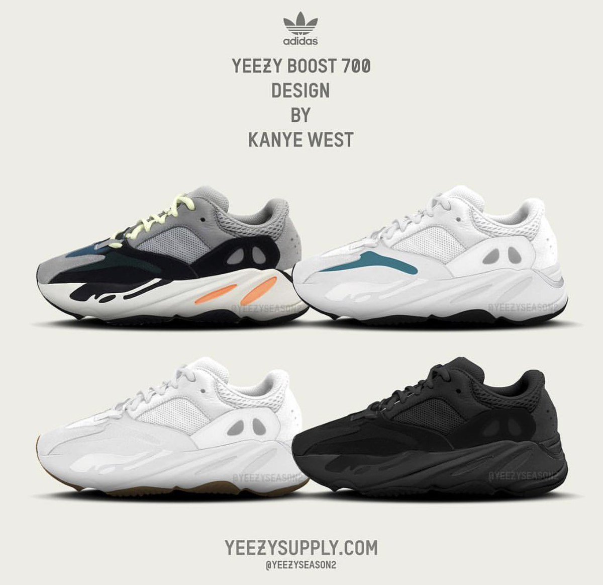 Upcoming Yeezy 700 Wave Runner colors 