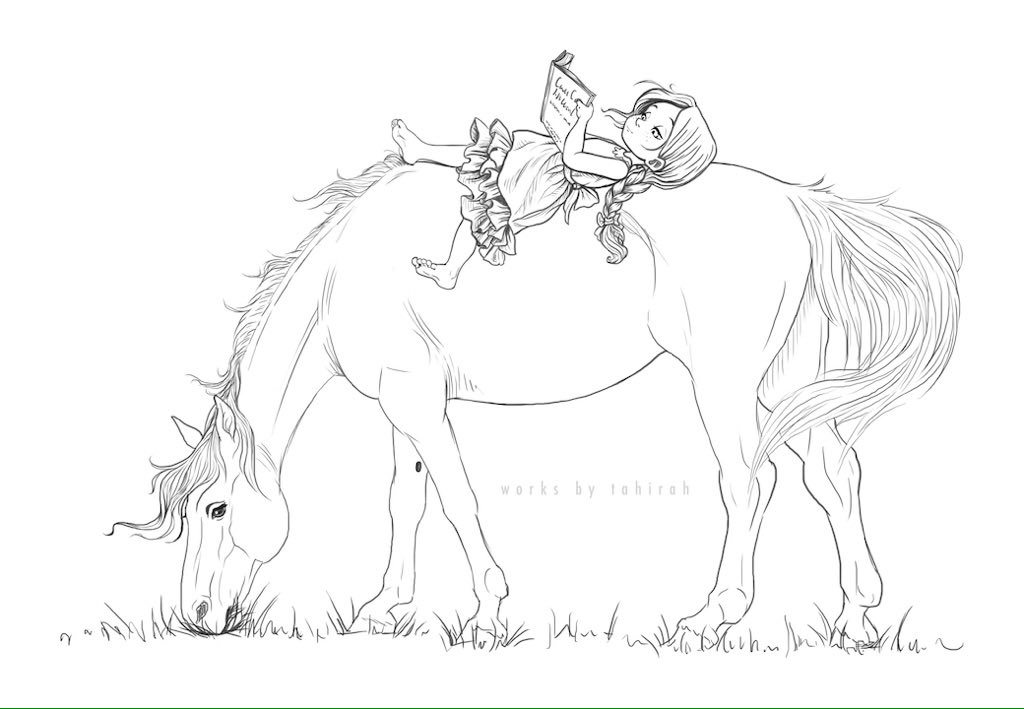 WorksByTahirah's tweet photo. Here's a sketch for my next painting! #illustration #kidlitart #kids #horse #childrensbooks #drawing #sketch #art #character #cuteart #cute https://t.co/PVKl0XJxjl
