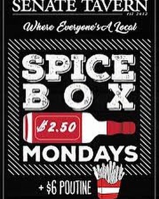 TheSenateTavern's tweet photo. You know what day it is. 2.50$ spice box night #spiceboxmonday #whereeceryonesalocal https://t.co/Sczs9nh66i https://t.co/GNaculJvWn