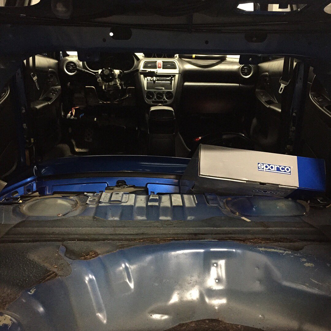 ml_tuning's tweet photo. The shop wrx is coming along. Once the sound deadening material is out. We can start working in the cage! #mltuning #wrx #awd #dragcar #subi https://t.co/Aw7pxRERQi