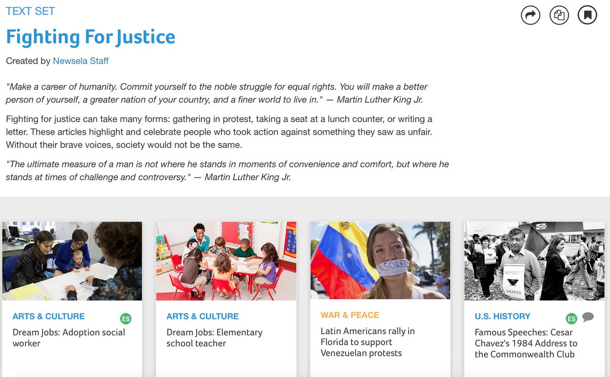 Fighting for justice can take many forms. This Text Set celebrates people who chose to take a stand. newse.la/2uSDUCV