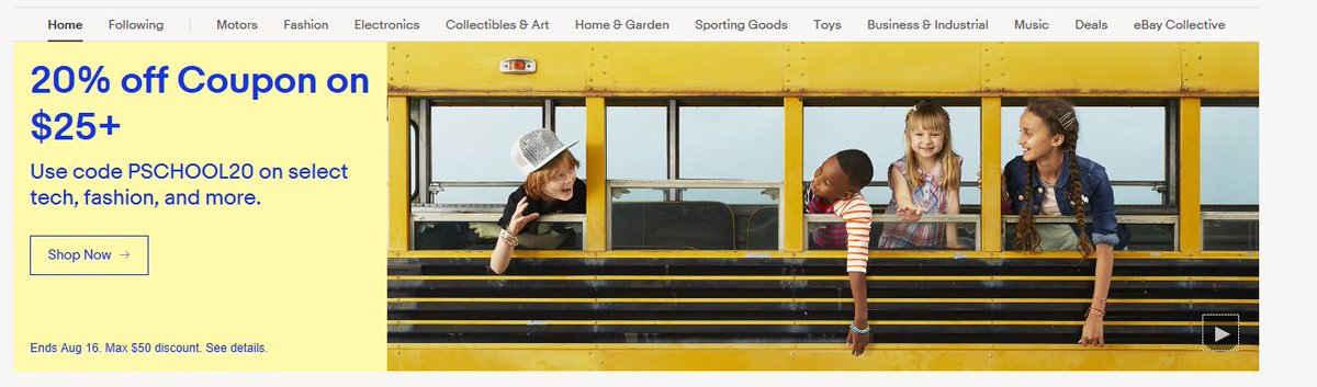 cute4less2012's tweet photo. #ebaycouponcode 20% off Coupon on $25+
Use code PSCHOOL20 on select tech, fashion, and more #ebay #backtoschool https://t.co/Wf3bXmG8Gd https://t.co/XQdegOnN14