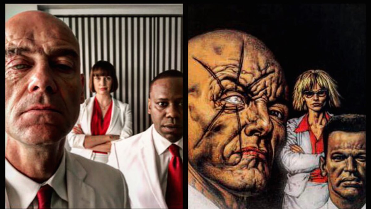 malcolmbarrett's tweet photo. Tonight... the holy trinity returns... 

#AllHailTheGrail #Preacher tonight at 9. #Hoover #Herrstarr https://t.co/tTagiWVbWn