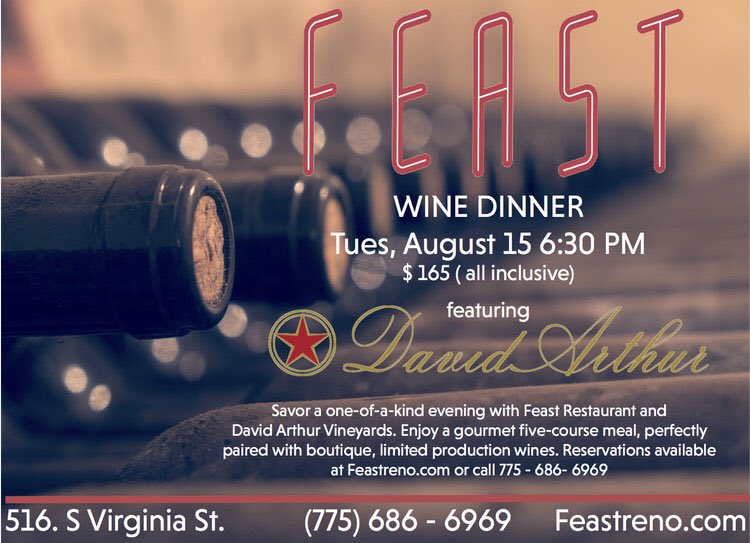 David Arthur Wine Dinner  feastreno.com/events/2017/8/…