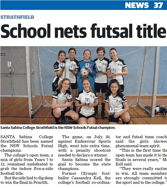 LaundyCraig's tweet photo. Congratulations to the girls from @SSCommunicate @santasports for winning the NSW Schools Futsal competition - undefeated too! https://t.co/H0zKYpFVD1