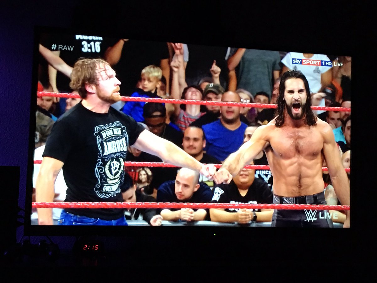 Evo2kTV's tweet photo. Oh hell yeah! A part of #TheShield is back 😎 #WWE #RAW #Shield #SethRollins #DeanAmbrose #ShieldComeback #ShieldReturn https://t.co/duIS5CxSCW