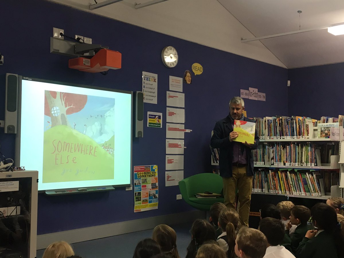 wps_1O's tweet photo. Yesterday 1-O met author Gus Gordon @WPSbushschool. Our minds &amp; imaginations were broadened and we enjoyed hearing him read his latest book https://t.co/Li6Hs42sAW