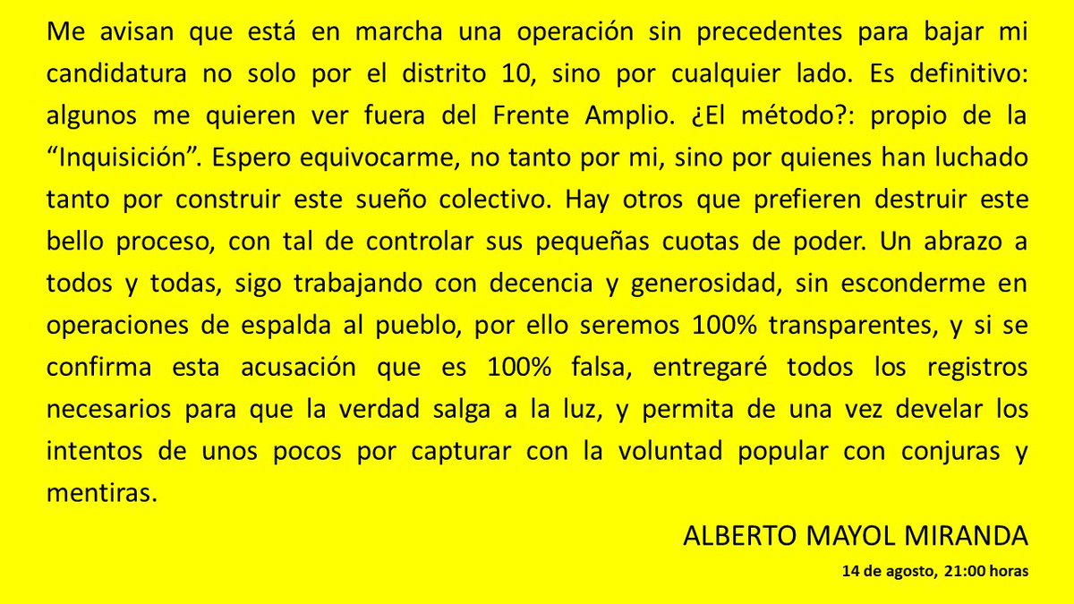 ¿Cuando va a parar esto?... ¿Cuando podré volver a hablar de proyectos y desafíos para Chile?... Por favor compartir.