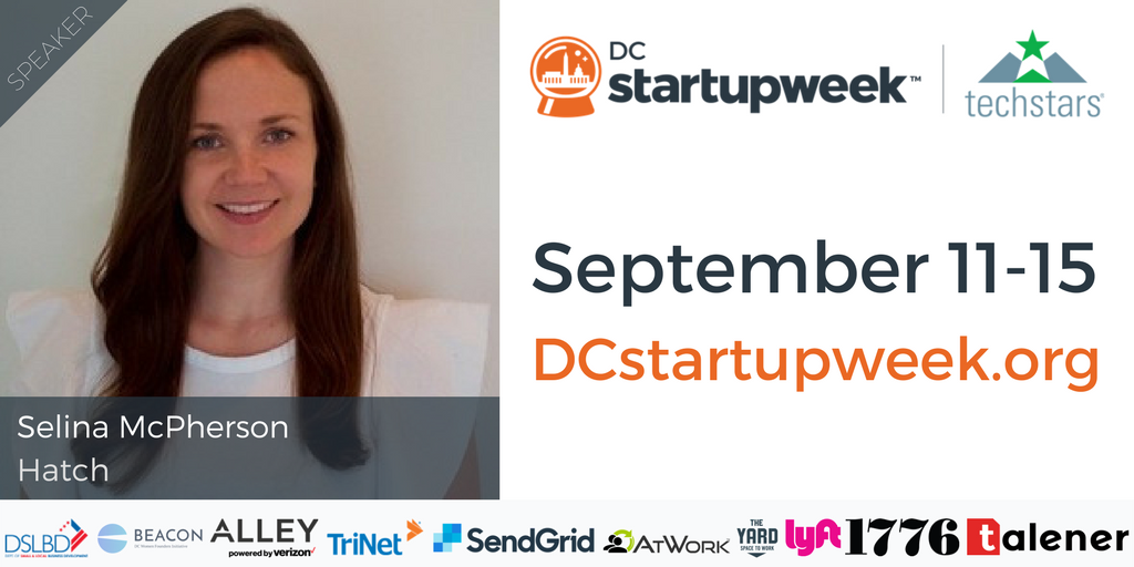 DCstartupweek's tweet photo. Meet our speaker from #HatchApps, Selina McPherson!  https://t.co/a9R6Y8qxX8 #DCSW17 #DCTech https://t.co/ecZCEbC3q7