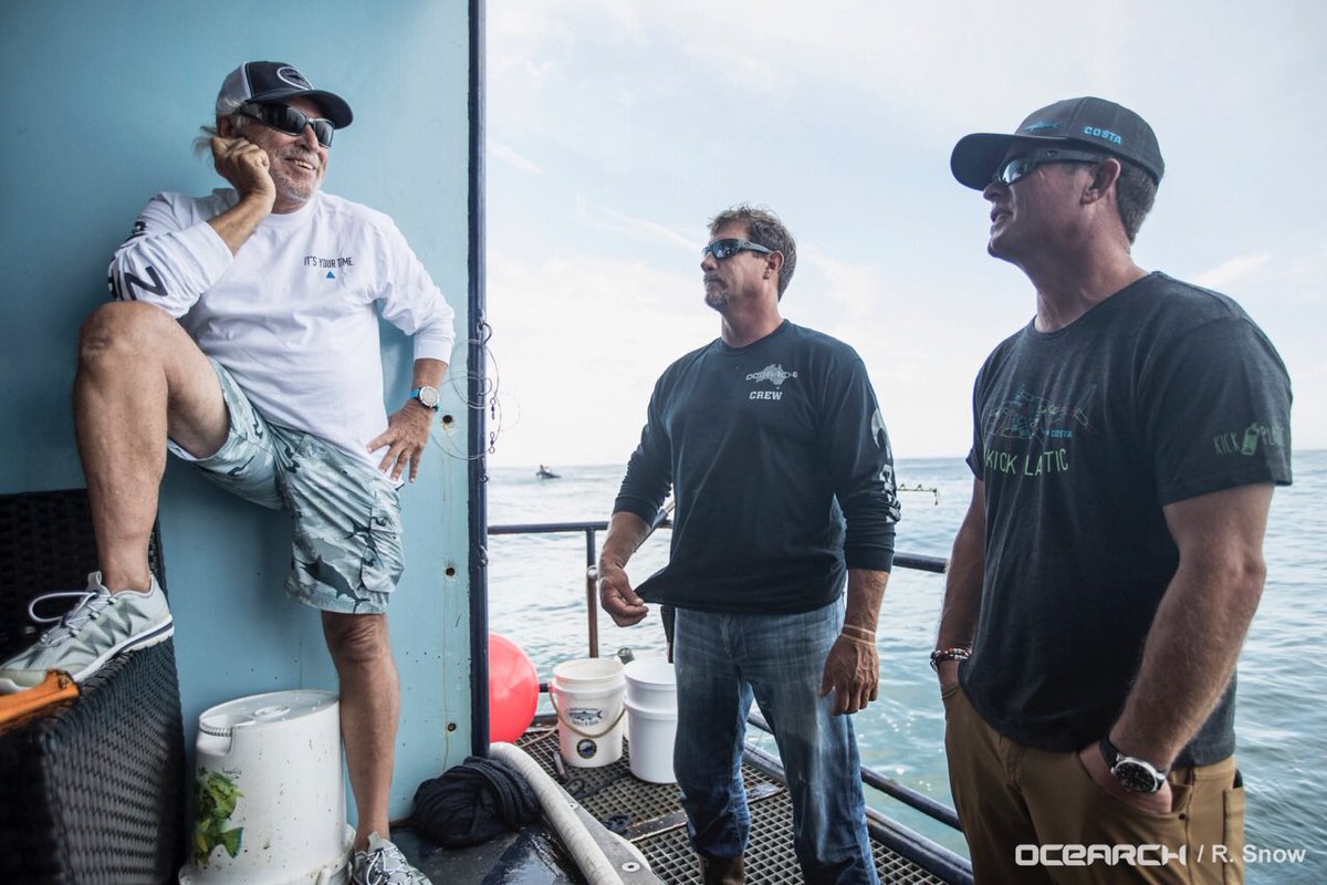 ChrisOCEARCH's tweet photo. A privilege 2 have the son of a son of a sailor on @OCEARCH 2day &amp; mother mother ocean gave us the gift of a white 🦈 named JD after his dad. https://t.co/HRsMJlkUmL