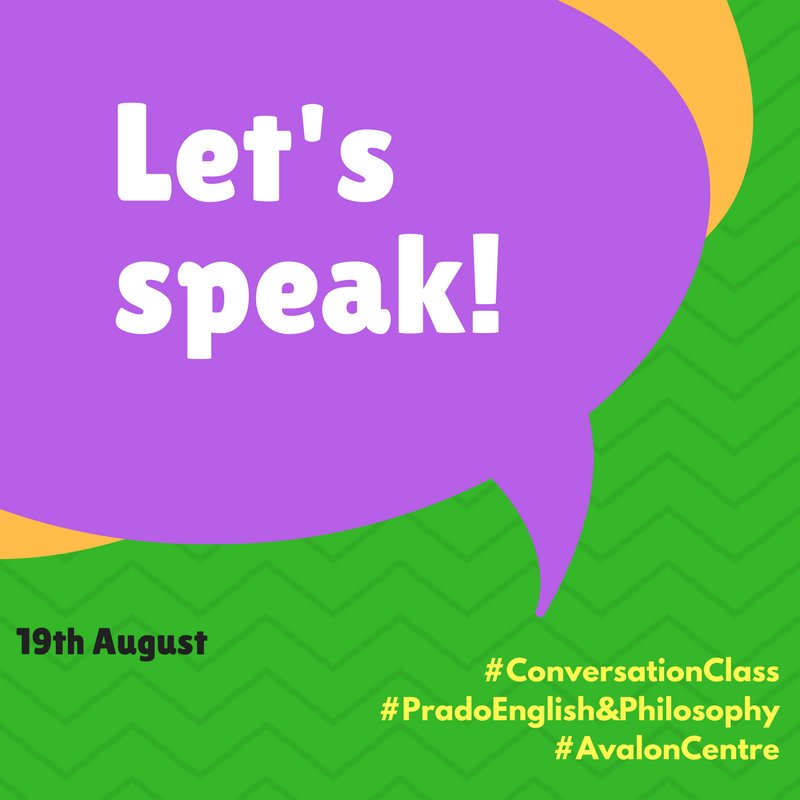 AvalonCentre's tweet photo. Éste sábado café de por medio... 10:30 am. 
#Speaking #AvalonCentre #PradoEnglishandPhilosophy https://t.co/McDm5cFph2