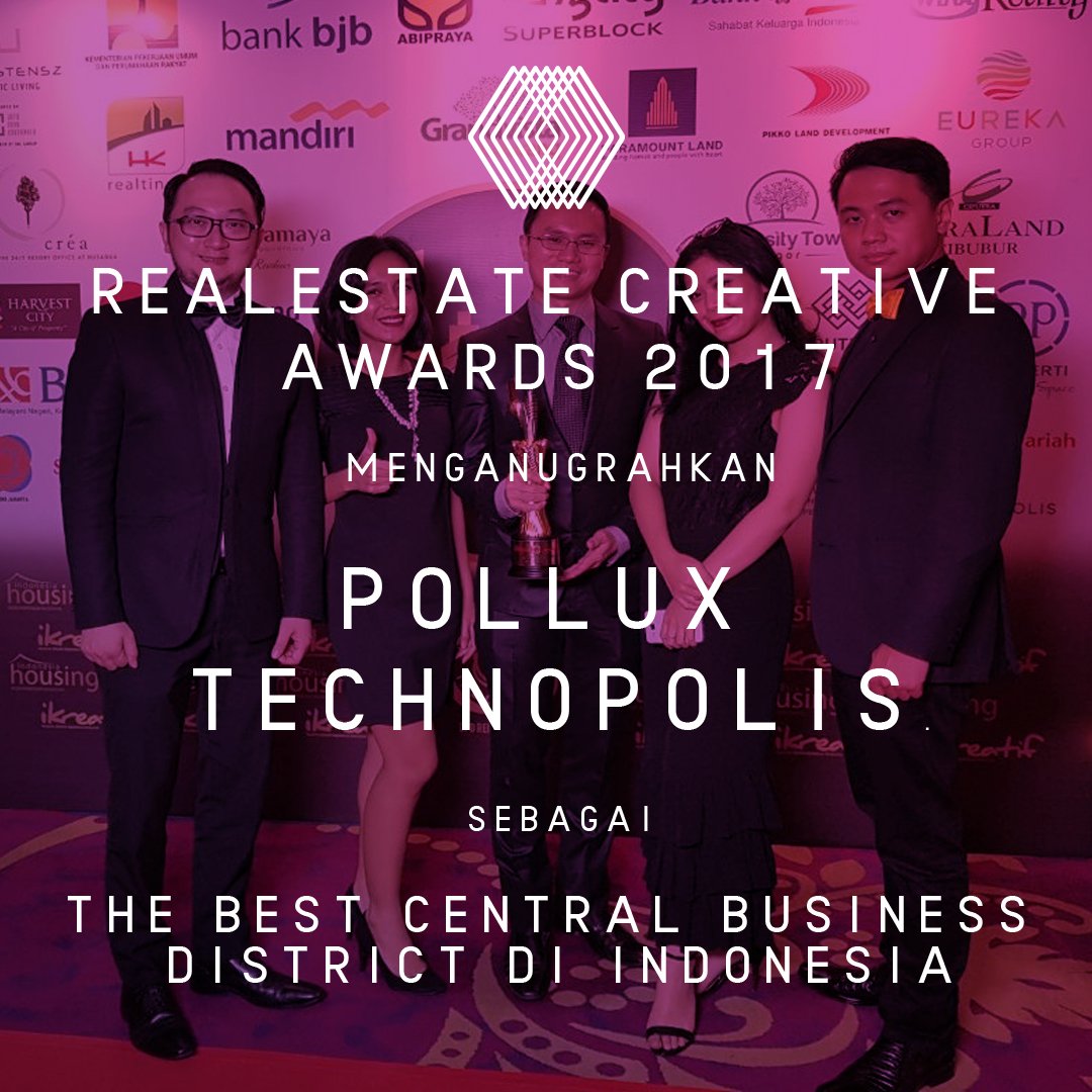 polluxtechno's tweet photo. Realestate Creative Awards 2017 Menganugrahkan Pollux Technopolis sebagai The Best Central Business District di Indonesia. #PolluxID https://t.co/NFm9e9MssU