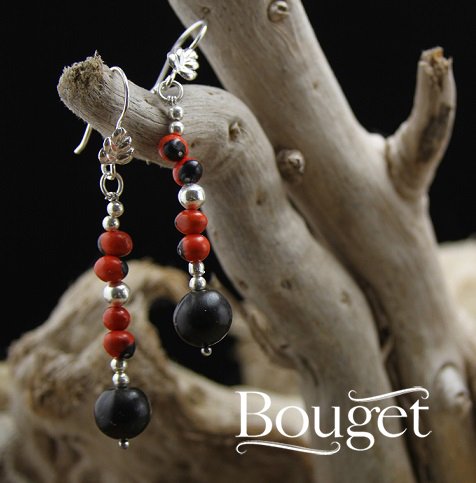 Handmade earrings: Huayruro and Tingana seeds, Fine Silver wire tinyurl.com/y8guppy6