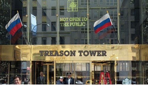 nickiknowsnada's tweet photo. @realDonaldTrump President is back home NYC.
Trump Tower looks a little different these days. #LiarInChief https://t.co/dddM2Xu2d2