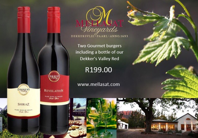 Join @MellasatWines on the 19th & 20th Aug 2017 for the next Gourmet Burgers & Wine weekend!! #visitpaarl #homeofthewhitepinotage #proepaarl