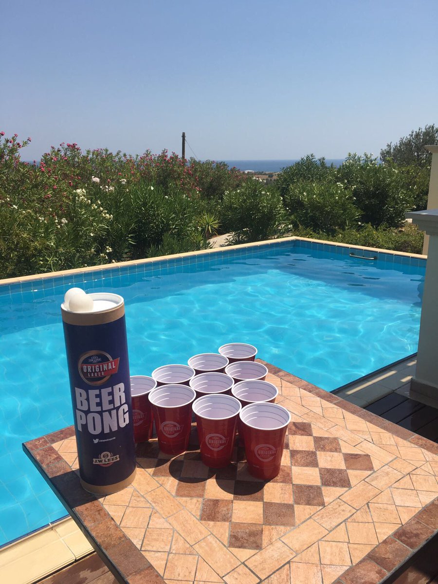 RoseofLancs's tweet photo. Some of our regulars enjoying Beer Pong in Greece. 🍻🌞 #funinthesun #originallager #Greece #beerpong https://t.co/fdtn6R4yei