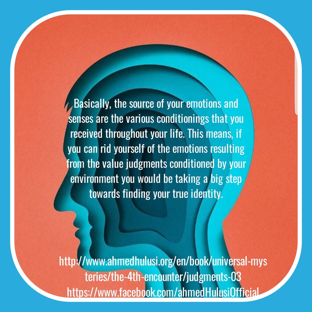 AylinERK's tweet photo. #Facebook @AhmedHulusi
The #source of ur #emotions & #senses are various #conditionings...
https://t.co/5Re0vkbXzi
https://t.co/0dYUVd9N0O https://t.co/ND4eUNI7UD