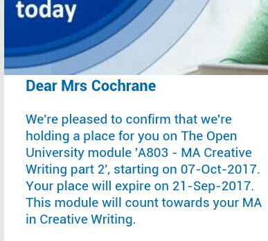 On we go! #CreativeWritingMA #poetry