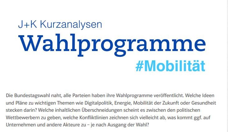 jk_beratung's tweet photo. #JKAnalyse Unsere Experten haben sich Programme der Parteien i Bereich #Mobilität angeschaut https://t.co/bBqjET9Xyx https://t.co/ZjynJrmed6