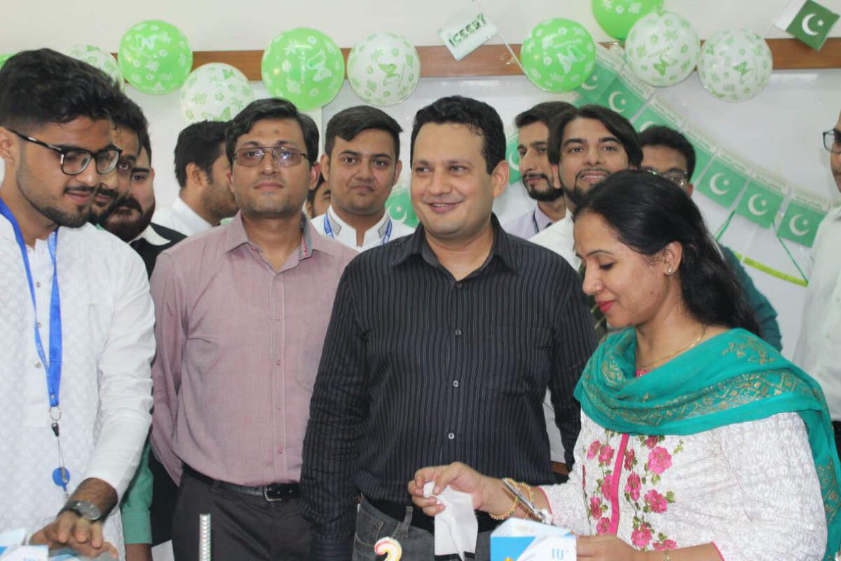 Iceest2017's tweet photo. Cake Cutting Ceremony Performed By @Iceest2017 
70 Years Of Freedom.Happy INDEPENDENCE Day !
#Pakistan
#ICEEST
#ICEEST2017 https://t.co/UOeCtRG3LL