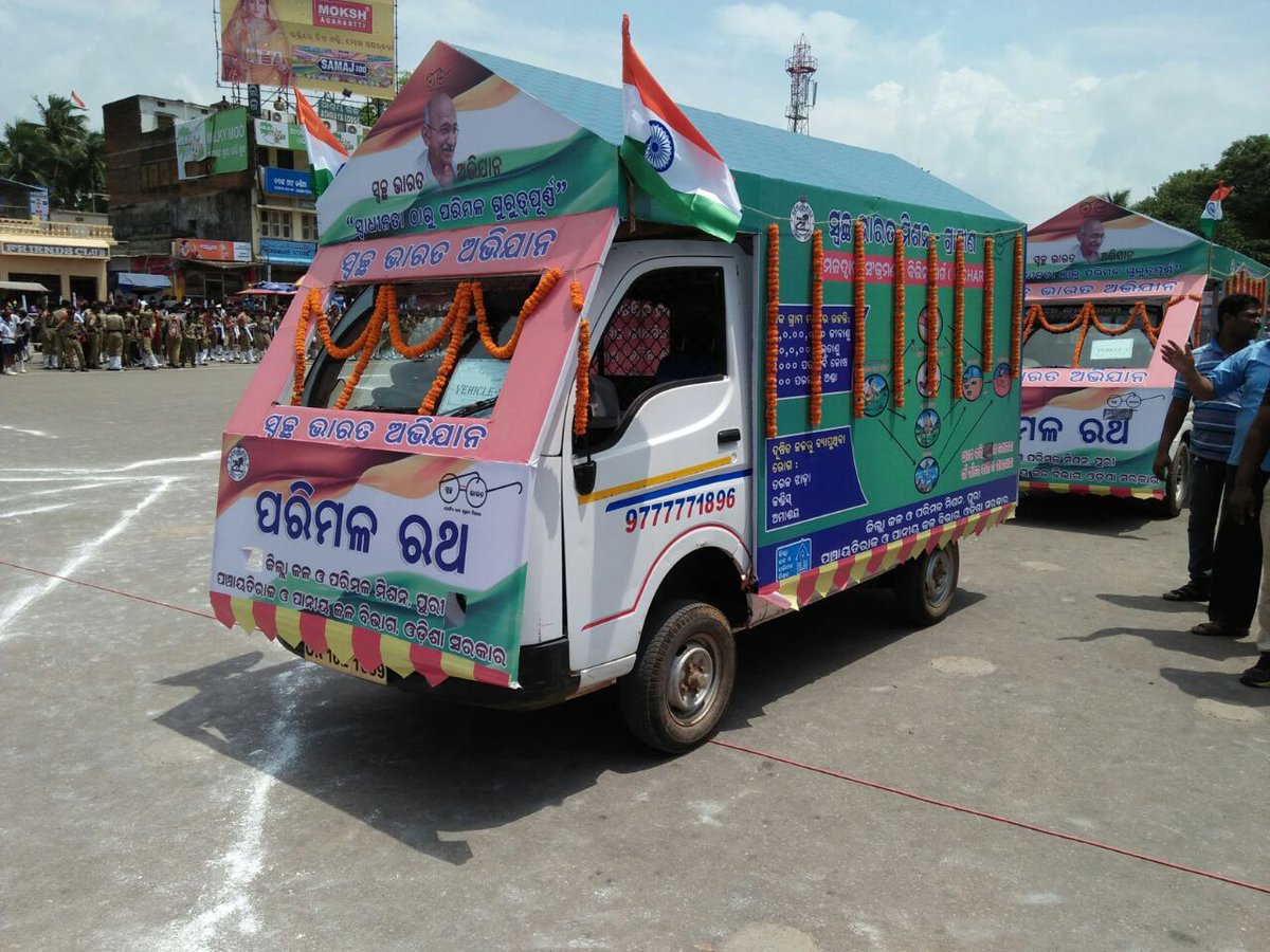 sbmodisha's tweet photo. FOCUS-1000: IEC Vans of Mayurbhanj, Gajapati, Kalahandi & Puri DWSM. @swachhbharat #FreedomFromOpenDefecation week. https://t.co/OMEPgkVncA