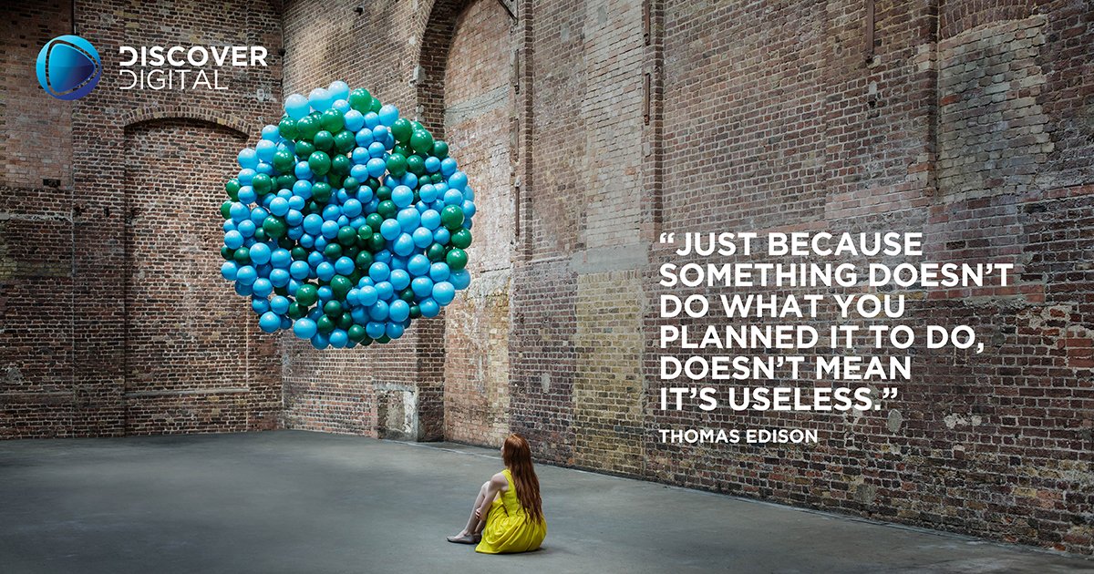 "Just because something doesn't do what you planned it to do, doesnt mean it's useless." - Thomas Edison 

#MondayMotivation